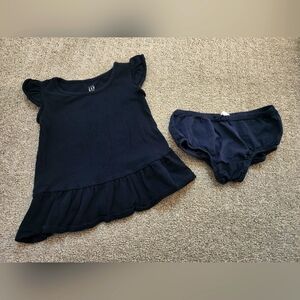 Baby gap toddler girl blue top + bloomer set size 18-24 months /2t